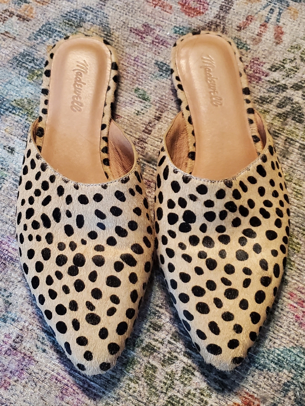 Madewell Remi Pony Hair Leopard Mule Slide Size 9